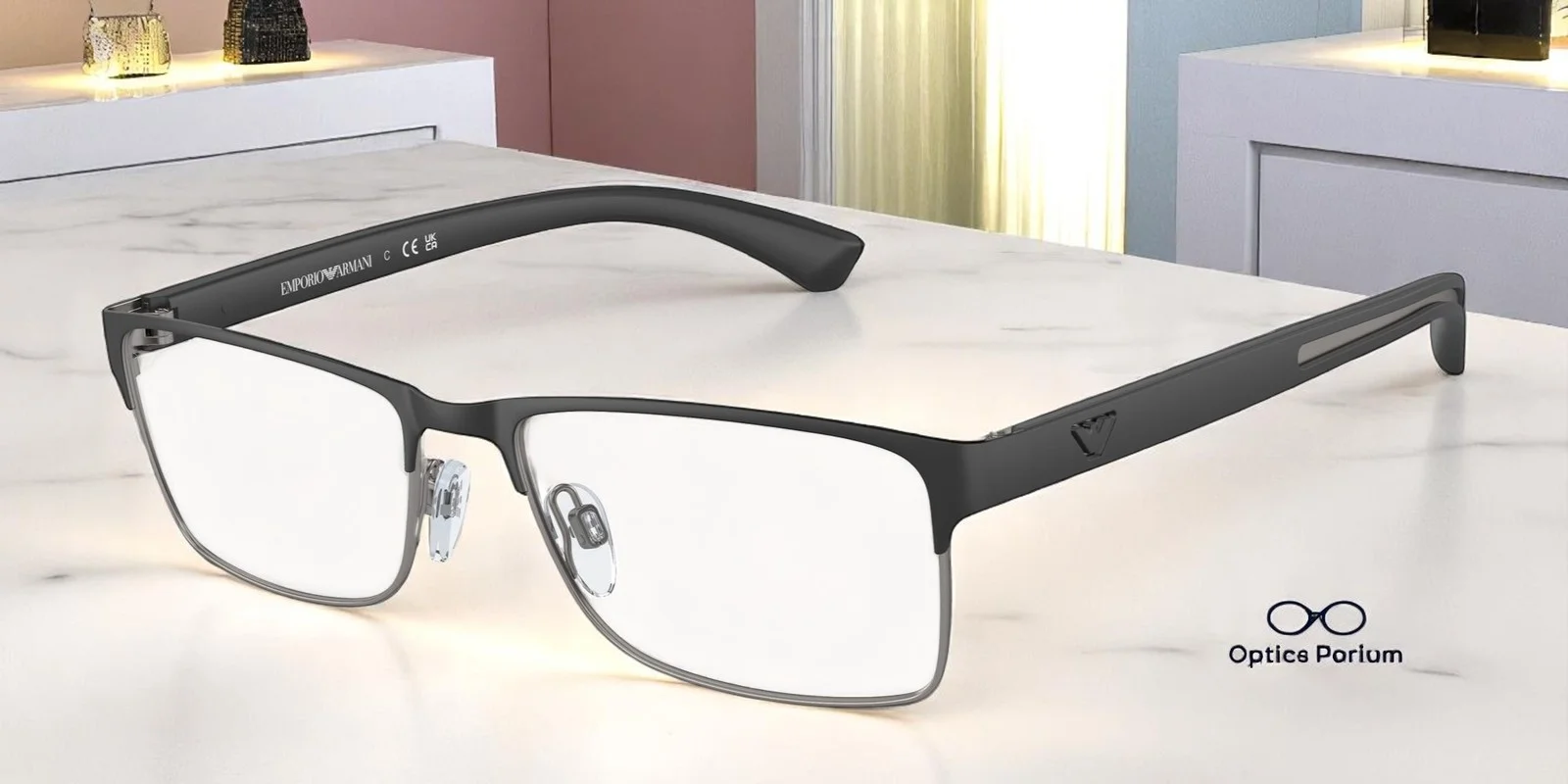 EMPORIO ARMANI EA1052 3094 Black Rb Matte Gunmetal Demo 53 mm Men