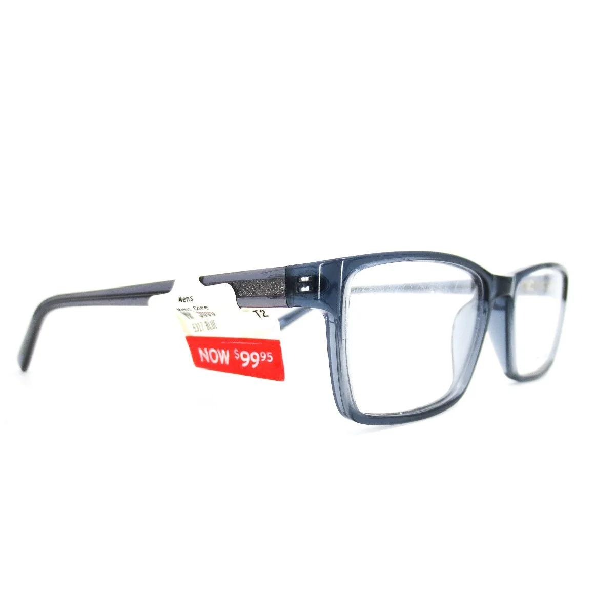 MP 3006 BL Blue Gray Crystal Mens Rectangle Full Rim Eyeglasses 53-17 140 mm 3