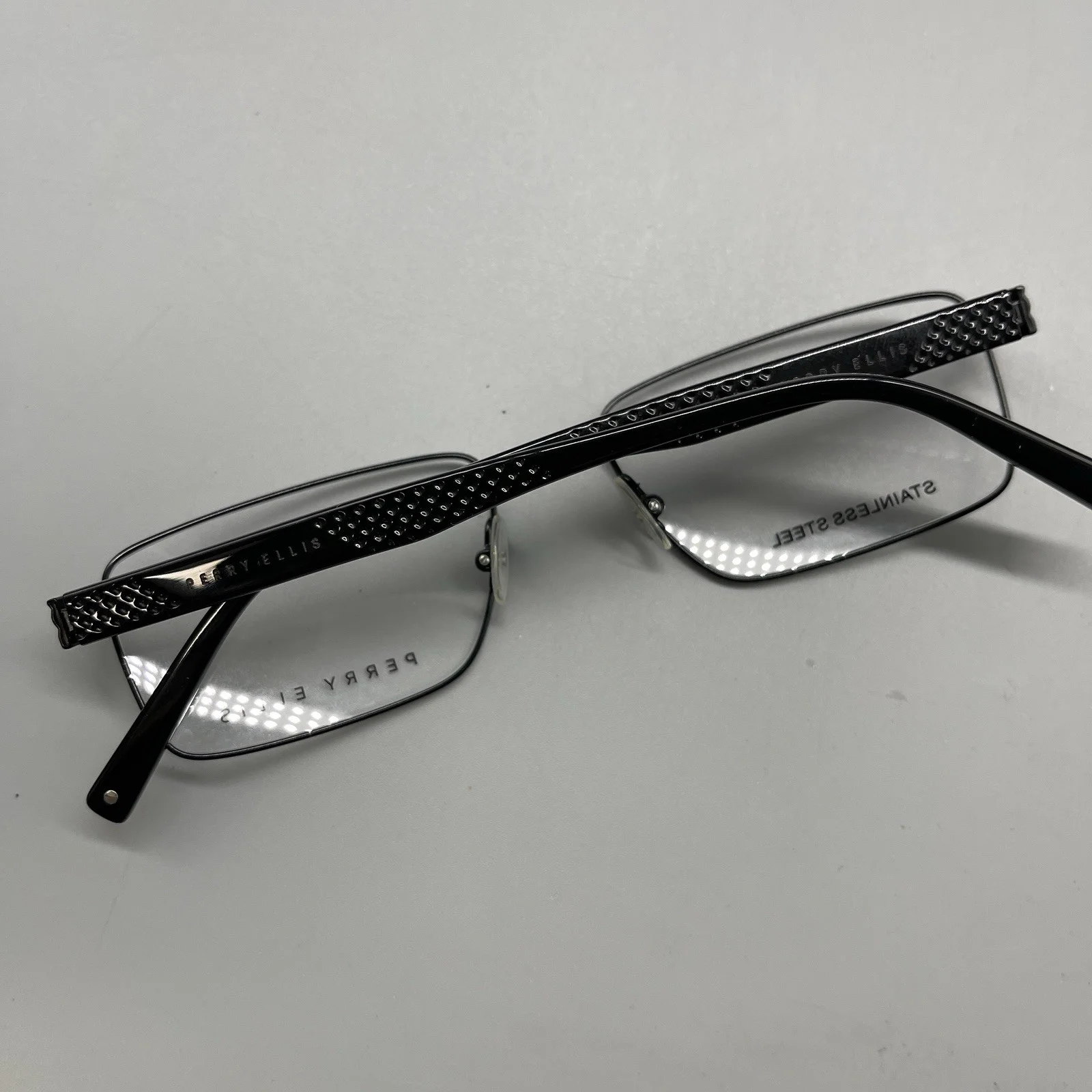 Perry Ellis PE 346-2 Black 53-17-140 Rectangle Eyeglasses Frames Men NEW 3