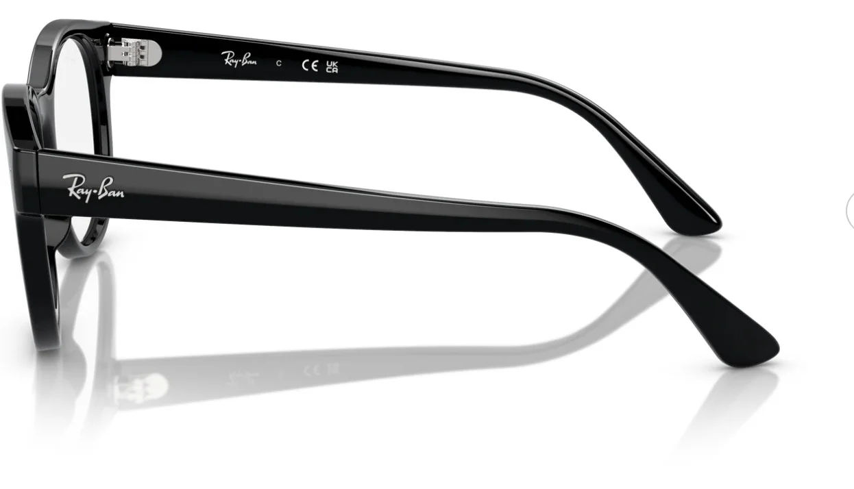 Ray-Ban ORX7227 2000 Black Round Unisex Eyeglasses 53-21-145 2