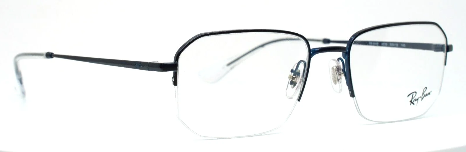 RAY BAN RB6449 3079 Navy Mens Rectangle Half Rim Eyeglasses 53-19-145 B:37 3