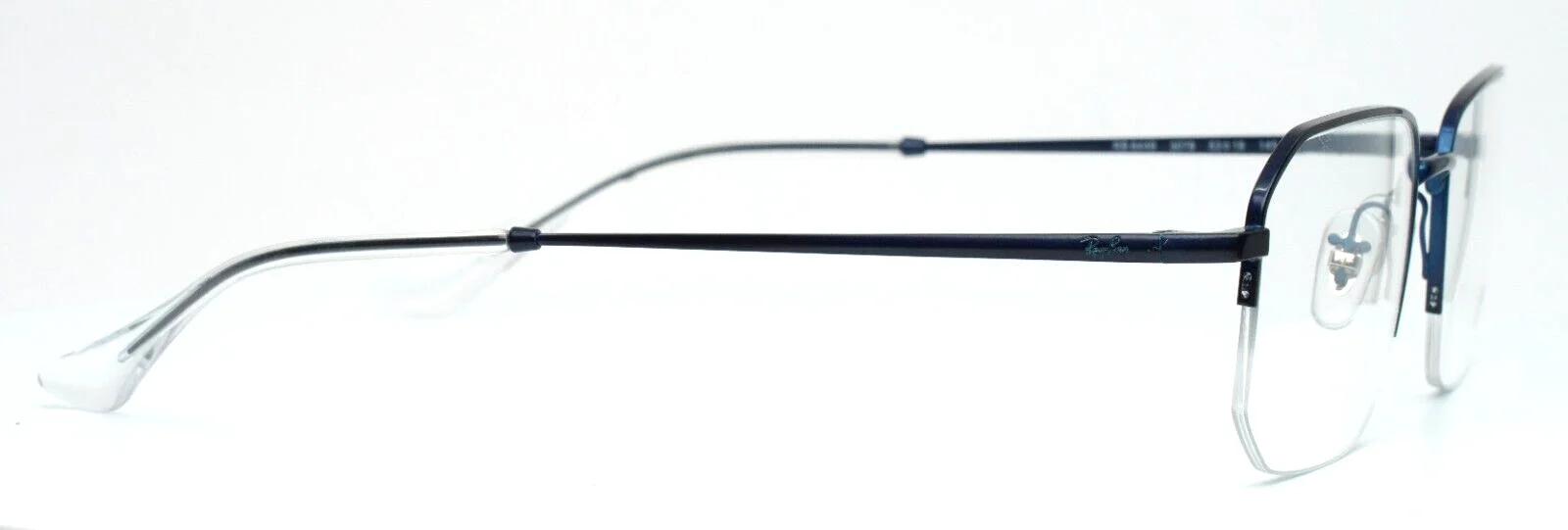RAY BAN RB6449 3079 Navy Mens Rectangle Half Rim Eyeglasses 53-19-145 B:37 4